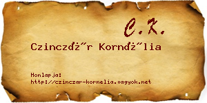 Czinczár Kornélia névjegykártya